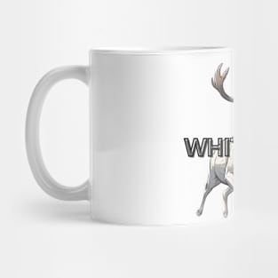 white deer jump Mug